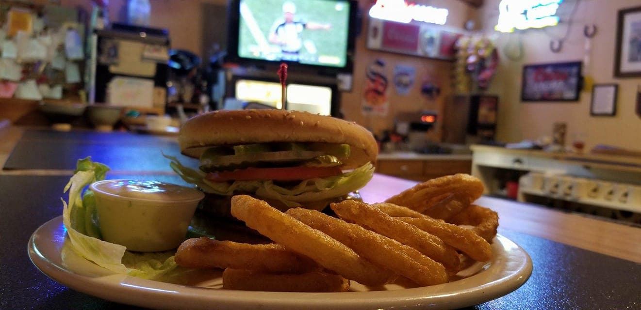Signature Build Your Own Burger with Onion Rings